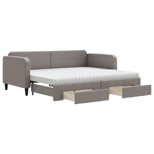 vidaXL Sof&aacute;-cama c/ gavet&atilde;o/gavetas 90x200 cm tecido cinza-acastanhado