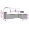 vidaXL 4 pcs conj. sofás jardim c/ almofadões vime PE cinzento-claro