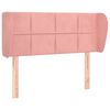 vidaXL Cabeceira de cama c/ abas veludo 93x23x78/88 cm rosa