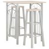 vidaXL 3 pcs conjunto de bar em madeira e a&ccedil;o