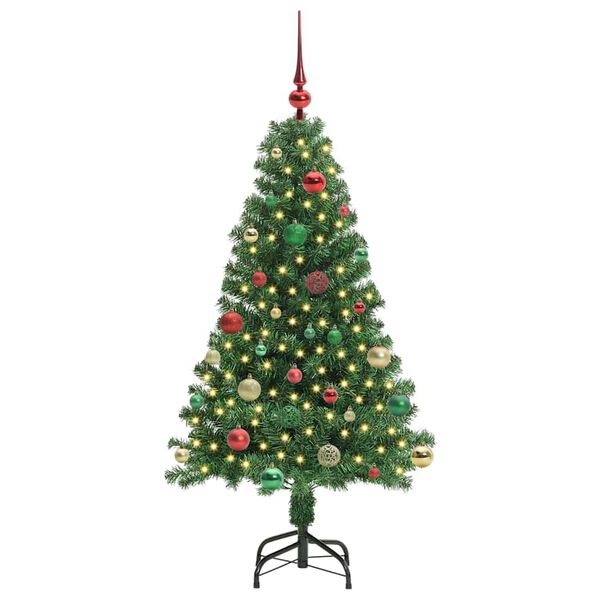 vidaXL &Aacute;rvore de Natal Artificial Verde 150 cm PVC, A&ccedil;o e Pl&aacute;stico