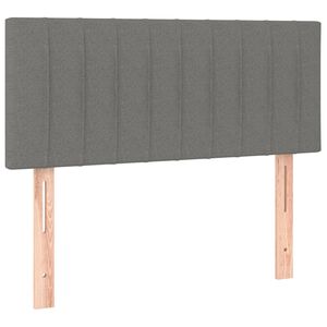 vidaXL Cabeceira de cama tecido 100x5x78/88 cm cinzento-escuro