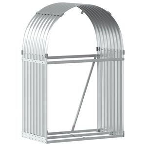 vidaXL Suporte de lenha 80x45x120 cm a&ccedil;o galvanizado prateado