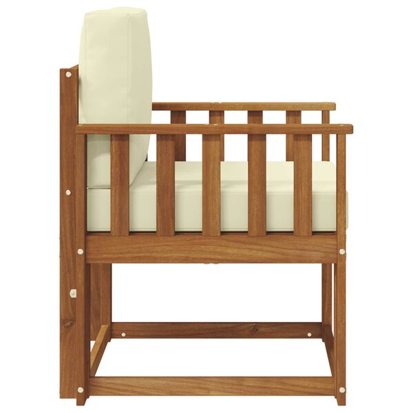 vidaXL Sof&aacute; exterior Madeira de Ac&aacute;cia maci&ccedil;a e Poli&eacute;ster Natural