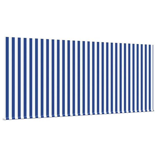 vidaXL Toldo Retr&aacute;til Azul e Branco 300 x 200 cm Poli&eacute;ster e Alum&iacute;nio