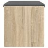 vidaXL Banco de Hall com almofada Carvalho Sonoma 63 x 38 x 40 cm