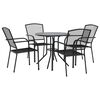 vidaXL Conj. cadeiras jardim encastrar 5pcs a&ccedil;o revestido p&oacute; antracite