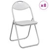 vidaXL Cadeira Dobr&aacute;vel 8 pcs Branco e Cinza 48 x 43,5 x 81 cm
