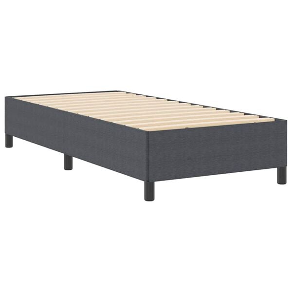 vidaXL Cama Box Cinza Escuro 90 x 200 cm Tecido de Veludo Cotele