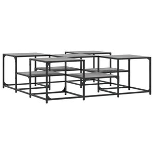 vidaXL Mesa de centro 121x121x40 cm derivados madeira cinzento sonoma