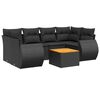 vidaXL 7 pcs conjunto de sof&aacute;s p/ jardim c/ almofad&otilde;es vime PE preto
