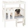 vidaXL Cama para c&atilde;es 65,5x50,5x70 cm madeira de pinho maci&ccedil;a branco