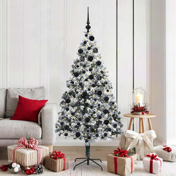 vidaXL &Aacute;rvore de Natal Artificial Branco 180 cm PVC, A&ccedil;o e Pl&aacute;stico