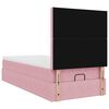 vidaXL Estrutura de cama otomana com colch&otilde;es 80x200 cm veludo rosa