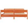 vidaXL Cama sem colch&atilde;o 200x200 cm pinho maci&ccedil;o castanho-mel