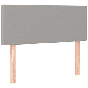 vidaXL Cabeceira de cama tecido 100x5x78/88 cm cinzento-claro
