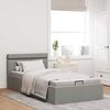 vidaXL Cama hidr&aacute;ulica arruma&ccedil;&atilde;o c/ LED 90x200cm tecido cinzento-claro
