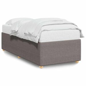 vidaXL Estrutura cama sem colch&atilde;o 100x200 cm tecido cinza-acastanhado