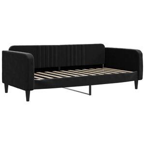 vidaXL Sof&aacute;-cama 90x200 cm veludo preto
