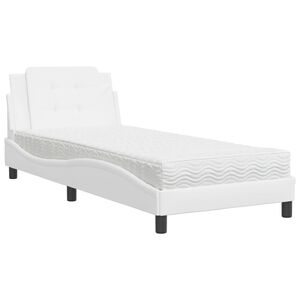 vidaXL Estrutura de cama sem colch&atilde;o Zadar 80x200 cm couro artificial branco