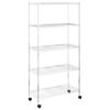 vidaXL Unidade de 5 prateleiras com rodas 75x35x155 cm 250 Kg cromado