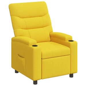 vidaXL Poltrona reclin&aacute;vel Amarelo Claro 75 x 95 x 103 cm Tecido