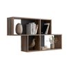 FMD Prateleira parede c/ 4 compartim. antracite escura estilo antigo