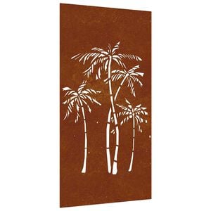 vidaXL Decora&ccedil;&atilde;o p/ muro de jardim 105x55cm a&ccedil;o corten design palmeira
