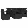 vidaXL 6 pcs conjunto sof&aacute;s de jardim c/ almofad&otilde;es vime PE preto