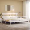 vidaXL Estrutura cama Super King Size c/ cabeceira madeira branco