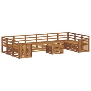 vidaXL Conjunto de Sof&aacute;s para Exterior 11 pcs Natural