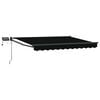 vidaXL Toldo retr&aacute;til manual com LEDs Preto e Anthracite 3 x 2,5 m