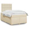 vidaXL Cama boxspring com colch&atilde;o 120x190 cm tecido cor creme