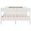 vidaXL Cama com estante sem colch&atilde;o 150x200 cm pinho maci&ccedil;o branco