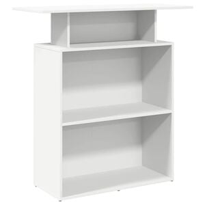 vidaXL Balc&atilde;o de recep&ccedil;&atilde;o branco 100x40x104 cm madeira projetada