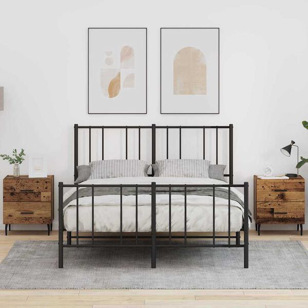 vidaXL Arm&aacute;rio de Cabeceira 2 pcs Madeira antiga 40 x 35 x 47,5 cm