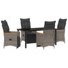 vidaXL Conjunto de Jantar para Jardim 5 pcs Cinzeto vime PE