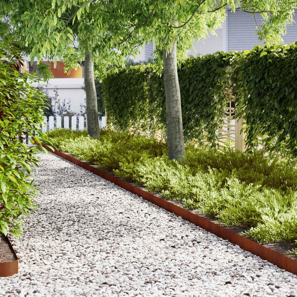 vidaXL Acabamento para Gramado 20 pcs Castanho 100 x 0.05 x 20 cm