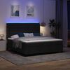 vidaXL Cama Box Spring LED com colch&atilde;o Preto 180 x 200 cm tecido