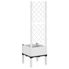 vidaXL Vaso/floreira de jardim c/ treli&ccedil;a 40x40x142 cm PP branco