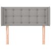 vidaXL Cabeceira de cama c/ abas tecido 83x16x78/88 cm cinzento-claro