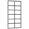 vidaXL Porta deslizante em vidro ESG e alum&iacute;nio 102x205 cm preto