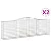 vidaXL Cestos gabi&atilde;o arqueados 2pcs 400x50x120/140cm ferro galvanizado