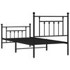 vidaXL Estrutura de cama com cabeceira e p&eacute;s 80x200 cm metal preto
