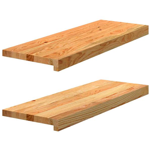 vidaXL Tapetes de escada 2 pcs 70x25x2 cm carvalho castanho-claro