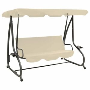 vidaXL Baloi&ccedil;o de jardim com toldo branco areia