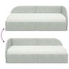 vidaXL Estrutura de Cama de Canto com Colch&atilde;o 2 pcs Cinzento-claro
