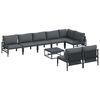 vidaXL Conjunto de Sof&aacute; de Jardim 9 unid. Preto A&ccedil;o