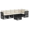 vidaXL Conjunto de Sof&aacute; de Jardim 7 unid. Preto vime PE