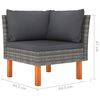 vidaXL 9 pcs conjunto lounge de jardim c/ almofad&otilde;es vime PE cinzento
